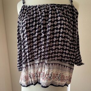 plush boho style off the shoulder with strap  top size L